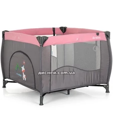 Детский манеж ME 1030 ARENA Pink Len, серо-розовый